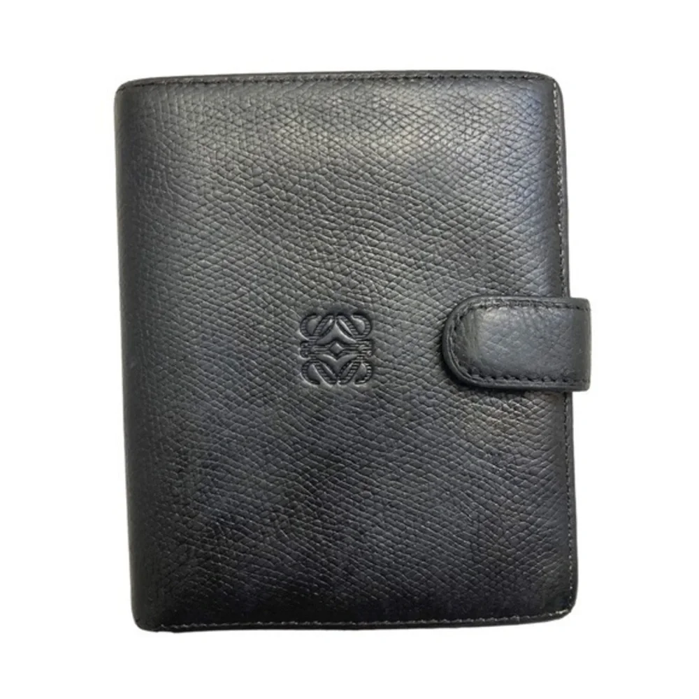 Loewe black blue leather wallet unisex